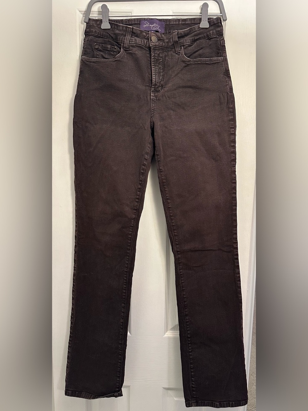 ❤️👖 NYDJ Women's Straight-Leg Jeans in Dark Burgundy, Size 8